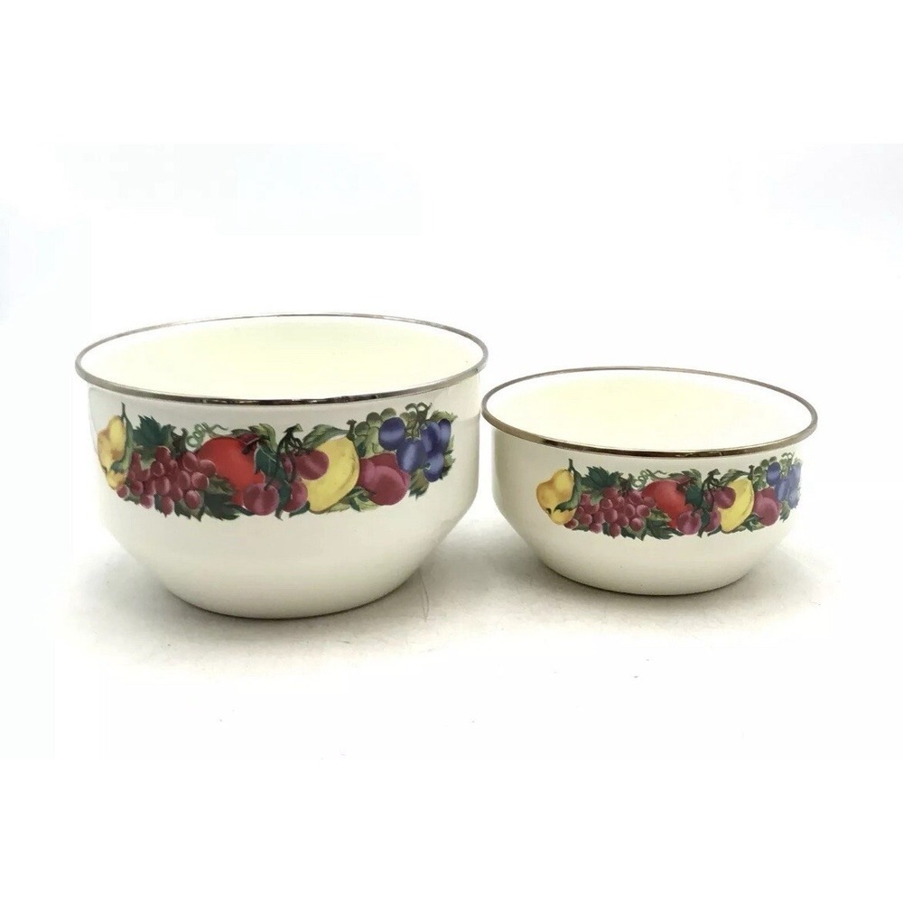Vintage‎ Vitroceramic Fruit Print Bowl Lot Of 2